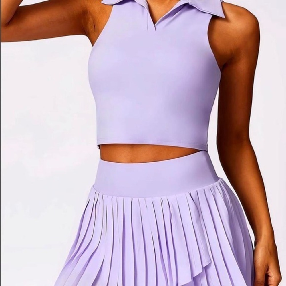 LULU INSPIREDLavender Tennis Skirt Set Y2K Activewear Cute Fit‎ 💜✨